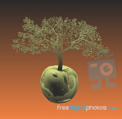 Abstract New Apple Tree Stock Image