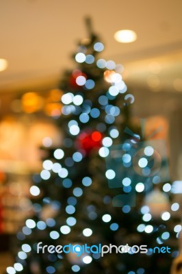 Abstract Of Christmas Tree Light Bokeh For Background Stock Photo