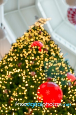 Christmas Tree Light Bokeh Stock Photo