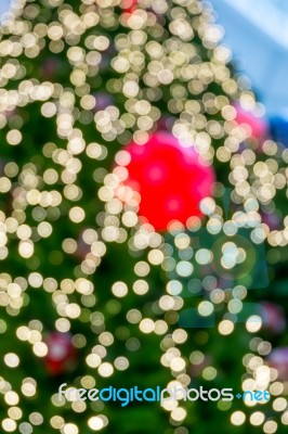 Abstract Of Christmas Tree Light Bokeh For Background Stock Photo