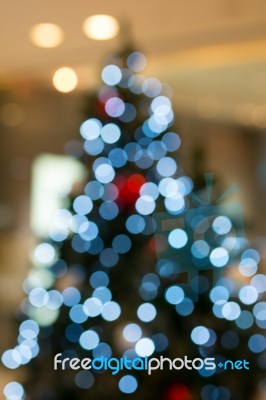 Abstract Of Christmas Tree Light Bokeh For Background Stock Photo