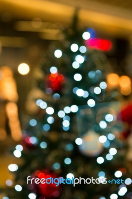 Abstract Of Christmas Tree Light Bokeh For Background Stock Photo