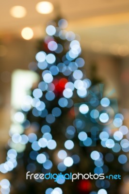 Abstract Of Christmas Tree Light Bokeh For Background Stock Photo