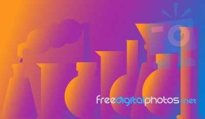 Abstract Of Laboratory Glassware For Testing Background Stock Image