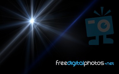 Abstract Of Lighting Digital Blue Lens Flare In Dark Background.galaxy Burst Of Light Stock Image