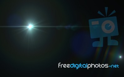 Abstract Of Lighting Digital Lens Flare In Dark Background Stock Image