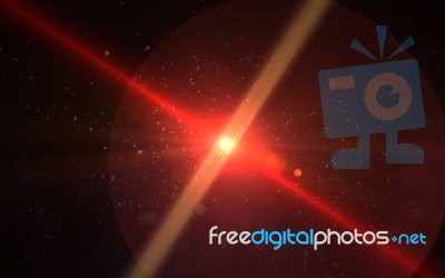 Abstract Of Lighting Digital Lens Flare In Dark Background Stock Image