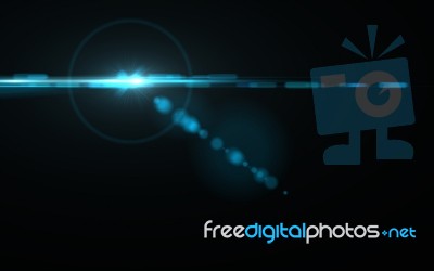 Abstract Of Lighting Digital Lens Flare In Dark Background Stock Image