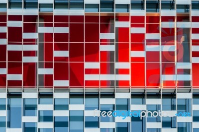 Abstract Of The Wind Building In Milan Italy Stock Photo