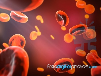 Abstract Red Blood Cells,scientific Or Medical Or Microbiological Background Stock Image