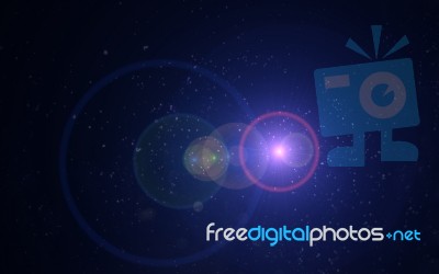 Abstract Red Lens Flare Light Over Black Background Stock Image