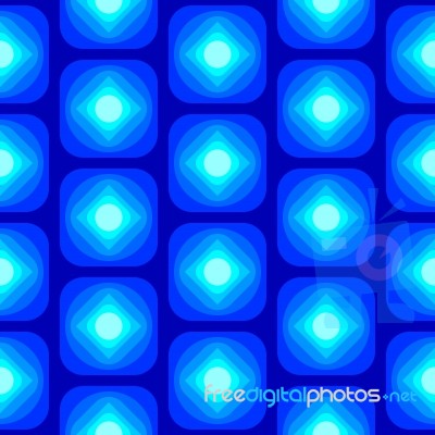 Abstract Round Rectangle Square Seamless Pattern Blue Stock Image