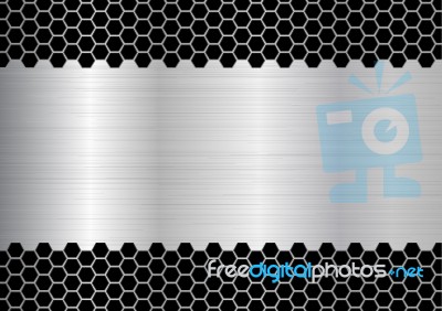 Abstract Silver Metal Plate Hexagon Texture Background Stock Image