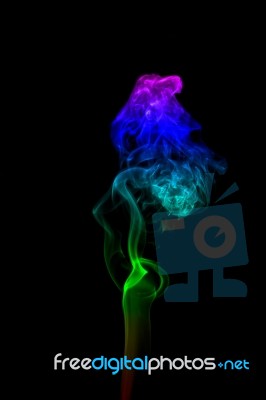 Abstract Smoke Isolated On Black Background Stock Photo