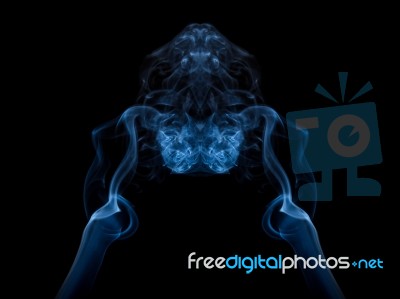 Abstract Smoke Isolated On Black Background Stock Photo