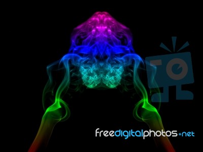 Abstract Smoke Isolated On Black Background Stock Photo