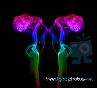 Abstract Smoke Isolated On Black Background Stock Photo