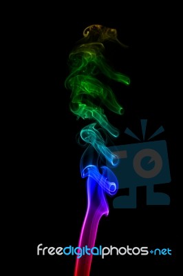 Abstract Smoke Isolated On Black Background Stock Photo