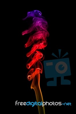 Abstract Smoke Isolated On Black Background Stock Photo