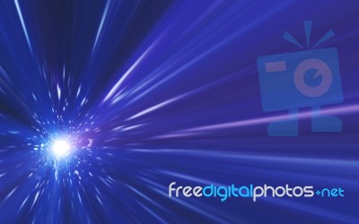 Abstract Spacescape, Speed Of Light And Lens Flare Stock Image