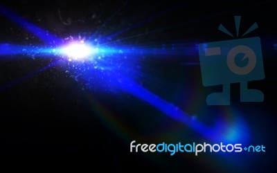 Abstract Sun Burst With Digital Lens Flare Background Stock Image