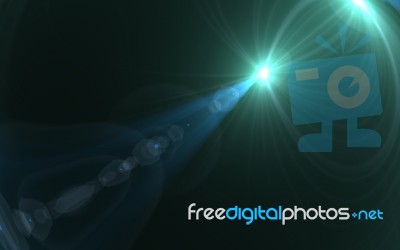 Abstract Sun Burst With Digital Lens Flare Background Stock Image