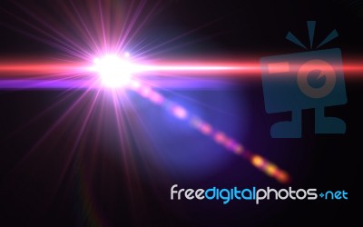 Abstract Sun Burst With Digital Lens Flare Background.abstract Digital Lens Flares Special Lighting Effects On Black Background Stock Image