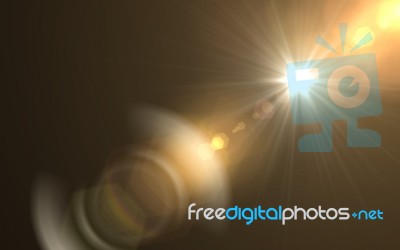 Abstract Sun Burst With Digital Lens Flare Background.abstract Digital Lens Flares Special Lighting Effects On Black Background Stock Image