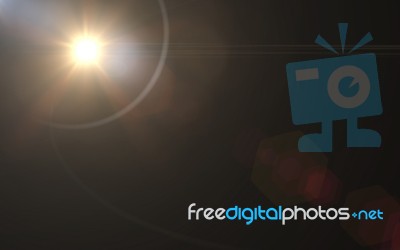 Abstract Sun Burst With Digital Lens Flare Background.white Flare Effect On Vertical Stock Image