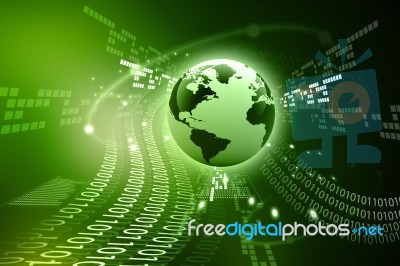 Abstract Tech Background With Globe Stock Image