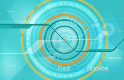 Abstract Tech Circle Technology Background Stock Image