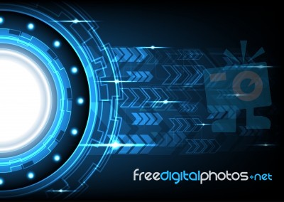 Abstract Technology Circle  Illustration Texture Backgroun Stock Image