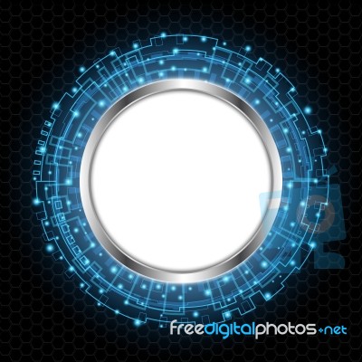 Abstract Technology Digital Circle  Illustration Background Stock Image