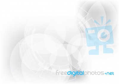 Abstract Technology Geometric Circle White Grey Background Stock Image