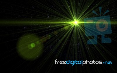 Abstract Thick Lens Flare Light Over Black Background Stock Image