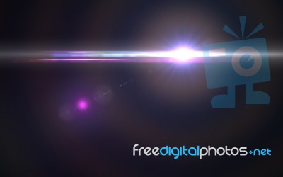 Abstract Thick Lens Flare Light Over Black Background Stock Image