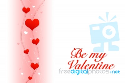 Abstract Valentines Day Background With Hearts Stock Photo