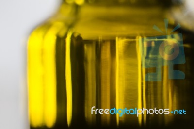 Abstract View Of A Bottle Of Olive Oil Stock Photo