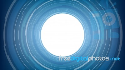 Abstract White Circle Technology On Blue Background Stock Image