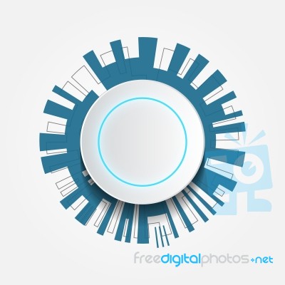 Abstract White Futuristic Technology Circle  Illustration Stock Image