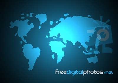 Abstract World Map Light Modern Stock Image