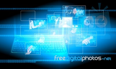 Abstract World Technology Background Stock Photo