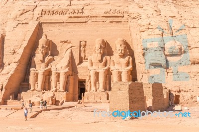 Abu Simbel Temple Of King Ramses Ii ( Egypt) Stock Photo