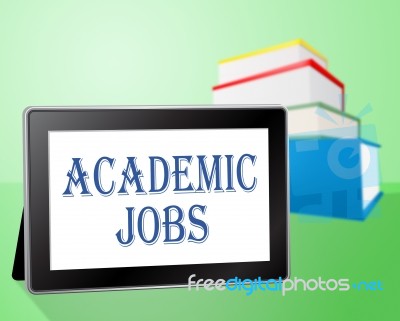 Academic Jobs Indicates Computer Knowledge And Books Stock Image