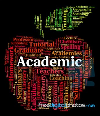 Academic Word Representing Military Academy And Academies Stock Image