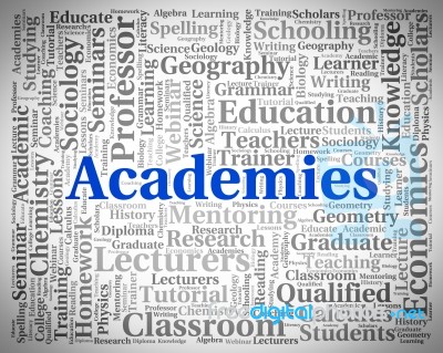 Academies Word Shows Military Academy And College Stock Image