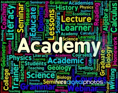 Academy Word Indicating College Polytechnic And Schools Stock Image