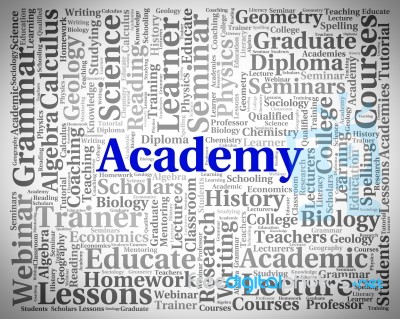 Academy Word Meaning Words Academies And College Stock Image