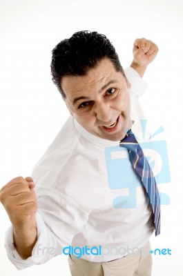 Accomplished Businessman Enjoying Success Stock Photo