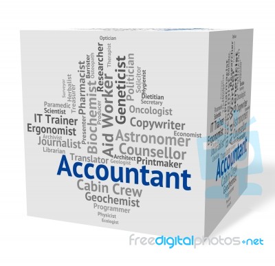 Accountant Job Showing Balancing The Books And Book Keeper Stock Image